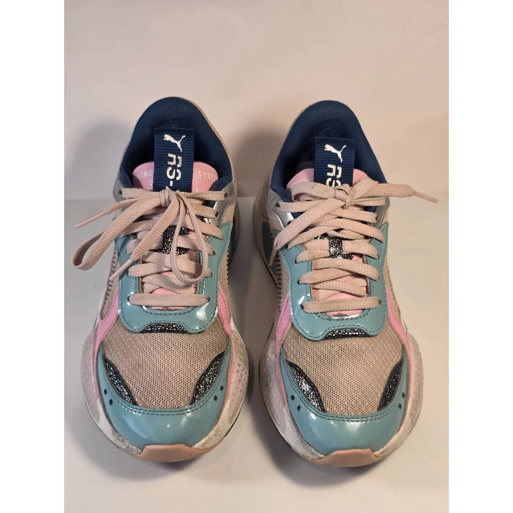 Puma RS-X Low Cut Running Shoes Blue/ Pink Youth Grils‎ Size 6C RS-X 385769-01